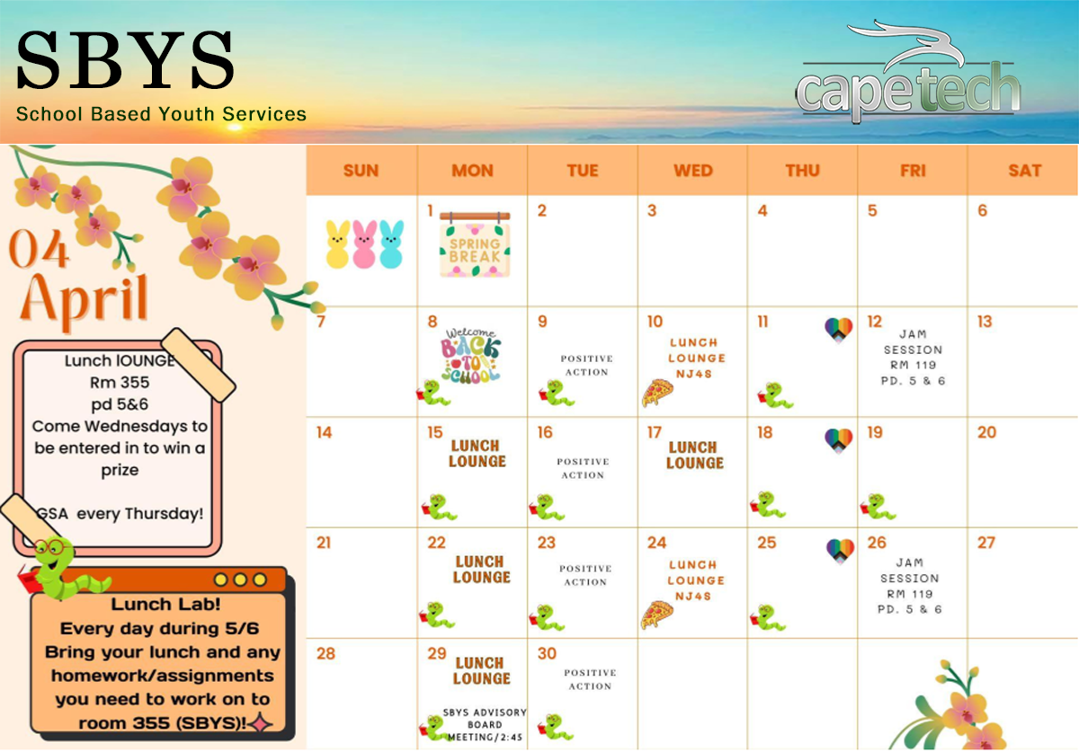 SBYS March Calendar